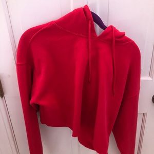 red cropped urban hoodie